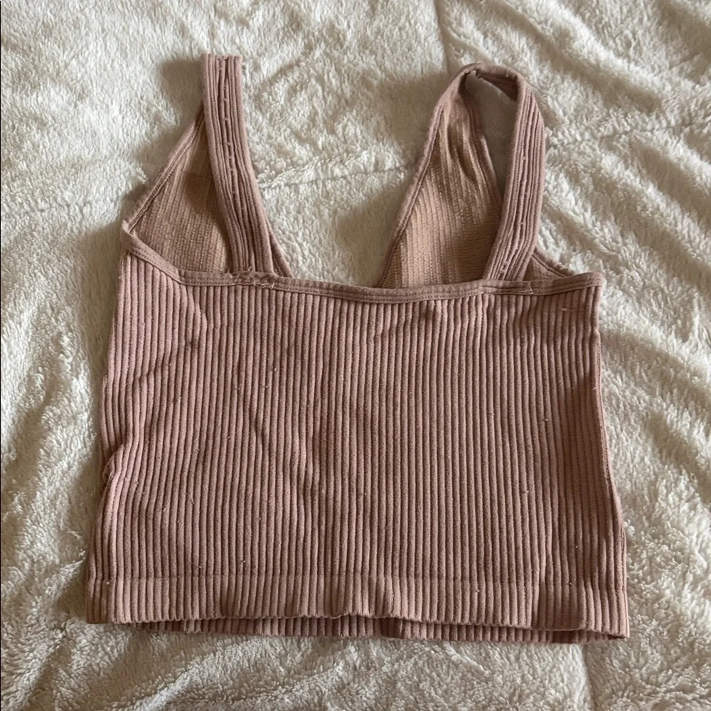 Ribbed Blush Pink Free People Tank Top - Picture 3 of 3